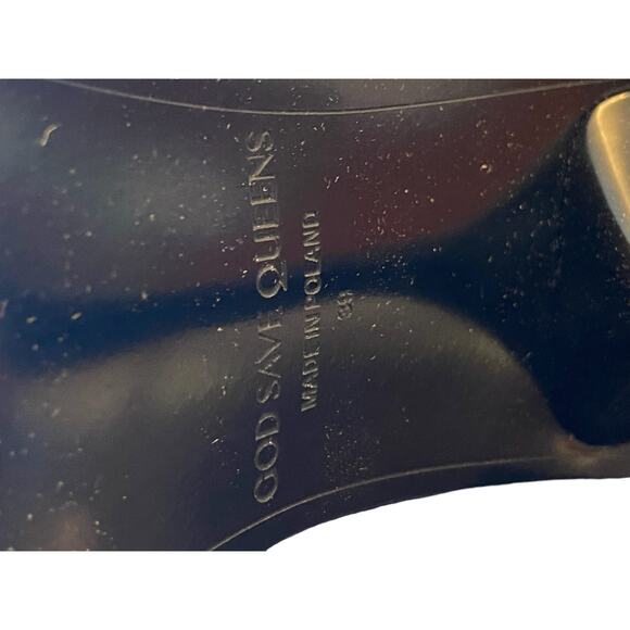 God Save Queens Rendezvous Embellished Boots Knee High Pointed Toe Black Sz EU39 - Picture 13 of 16